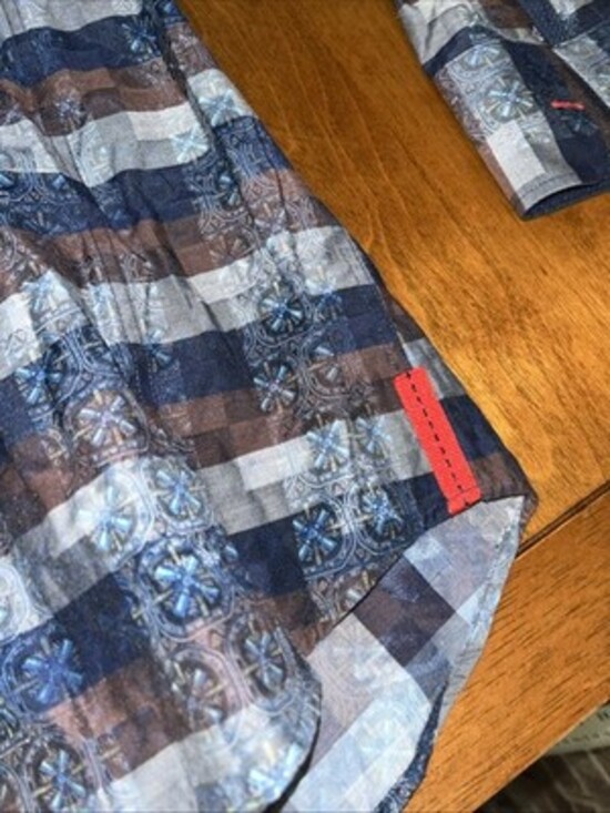 7 Downie St Men’s Button Down Spread Collar Size XL 17-17.5 - Picture 4 of 6